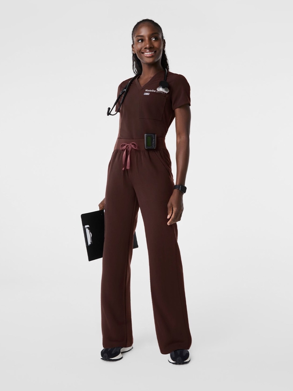 FIGS Espresso Isabel High Waisted Scrub Pants - Picture 2 of 2